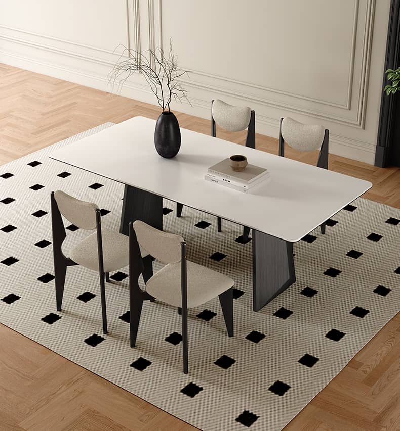 Elegant Multi-Layer Sintered Stone Table with Oak Wood Finish hagst-562