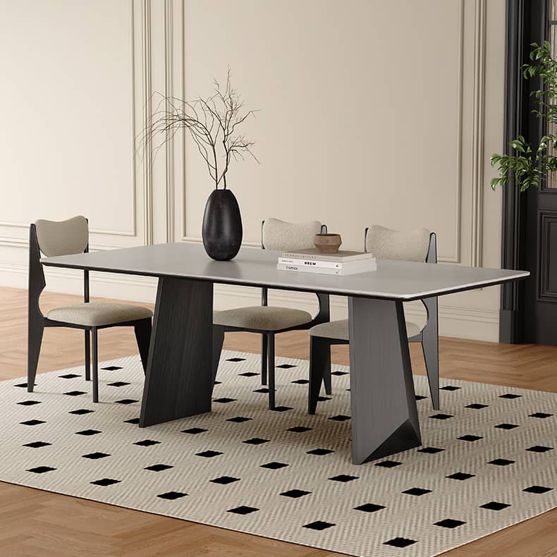 Elegant Multi-Layer Sintered Stone Table with Oak Wood Finish hagst-562