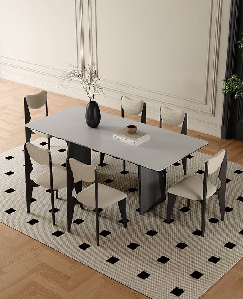 Elegant Multi-Layer Sintered Stone Table with Oak Wood Finish hagst-562