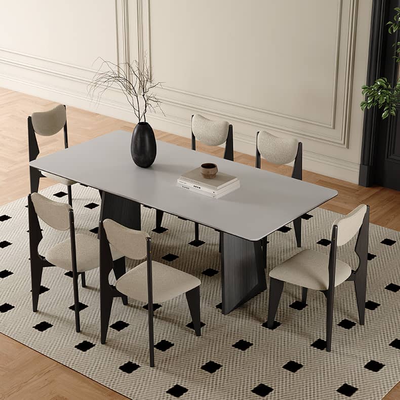Elegant Multi-Layer Sintered Stone Table with Oak Wood Finish hagst-562