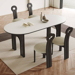 Sleek White Sintered Stone and Ash Wood Multi-Layer Board Table for Modern Interiors hagst-569