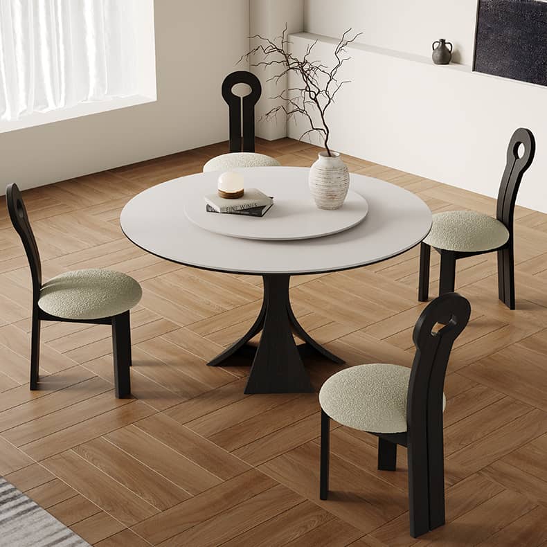 Elegant Multi-Layer Wood Board Table with Durable White Sintered Stone Top hagst-571