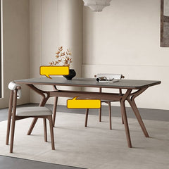 Stylish Gray Sintered Stone & Ash Wood Multi-Layer Board Table – Modern & Elegant Design hagst-572