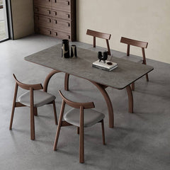 Modern Gray Sintered Stone and Ash Wood Multi-Layer Board Table hagst-579