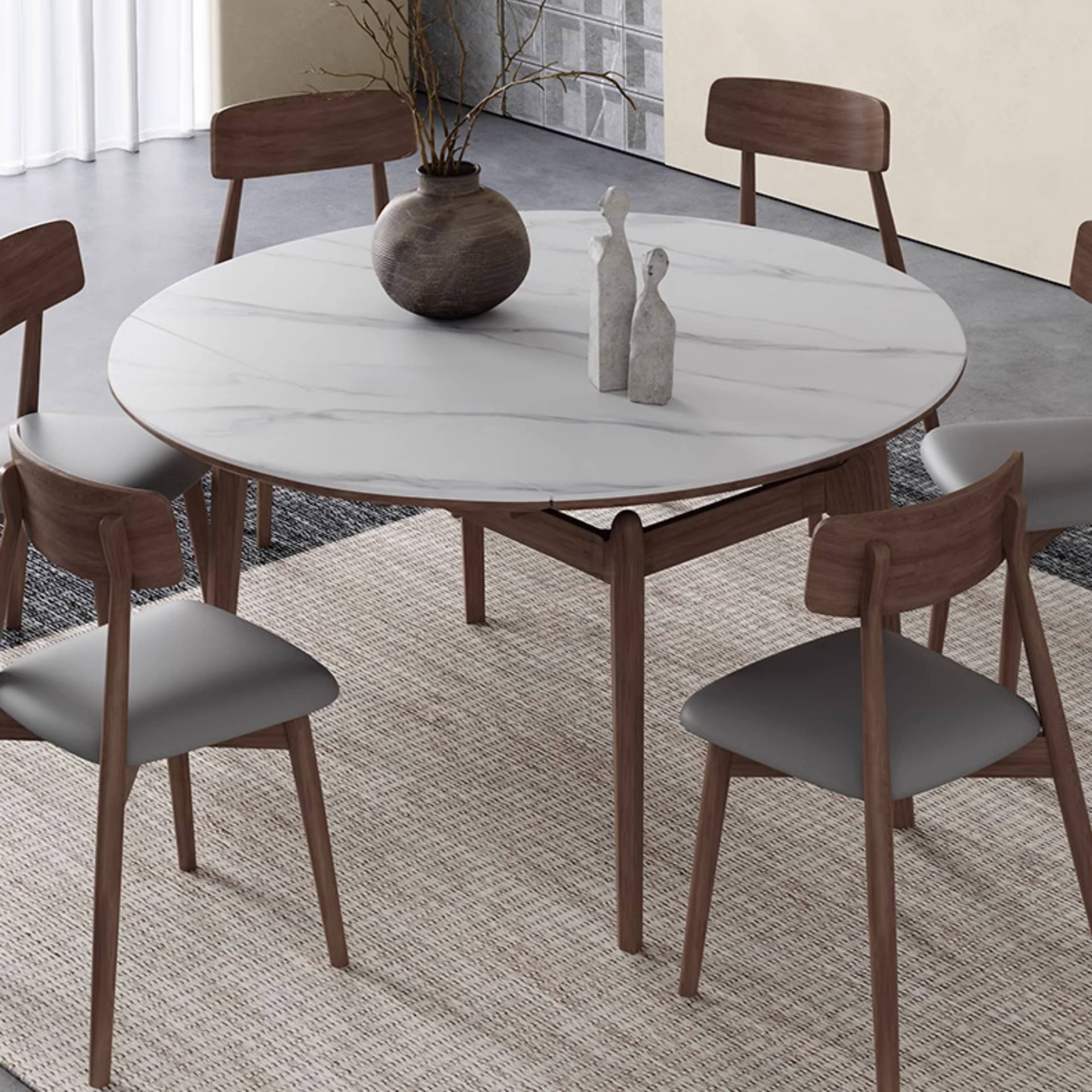 Stylish Grey Brown Oak Wood Chair with Foam and Faux Leather Upholstery hagst-815