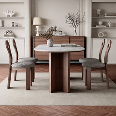 Elegant Grey Brown Oak Wood Chair with Comfortable Foam and Durable Polyester Upholstery hagst-820