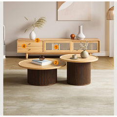 Elegant Brown Oak Tea Table - Natural Wood Finish for Classic Décor hbzwg-642