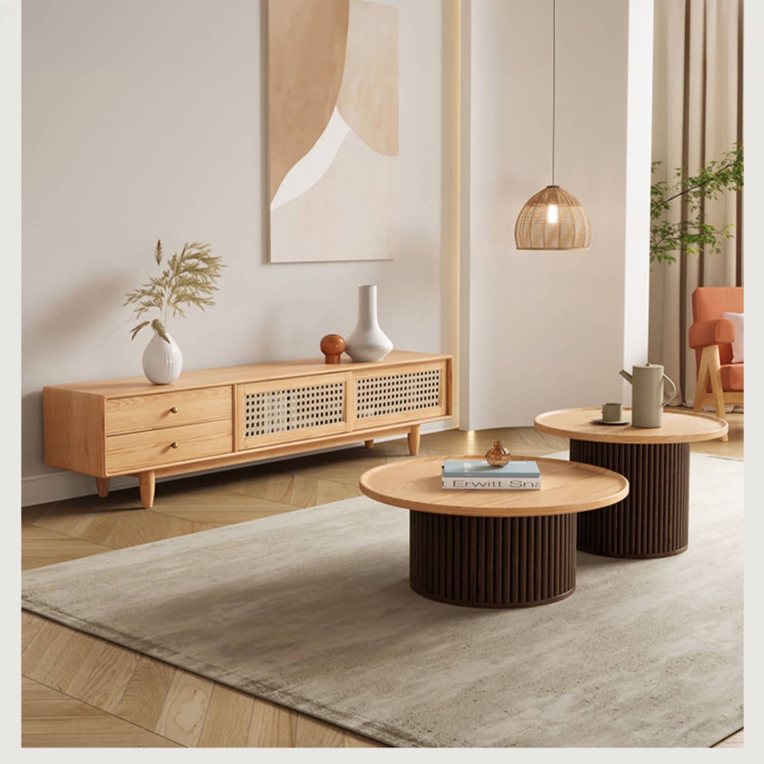 Elegant Brown Oak Tea Table - Natural Wood Finish for Classic Décor hbzwg-642