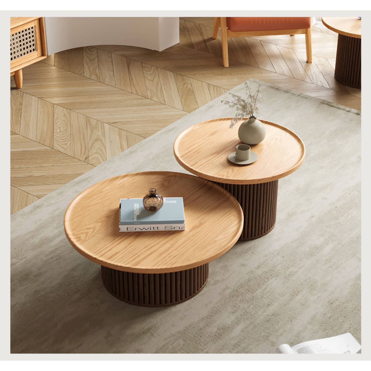 Elegant Brown Oak Tea Table - Natural Wood Finish for Classic Décor hbzwg-642