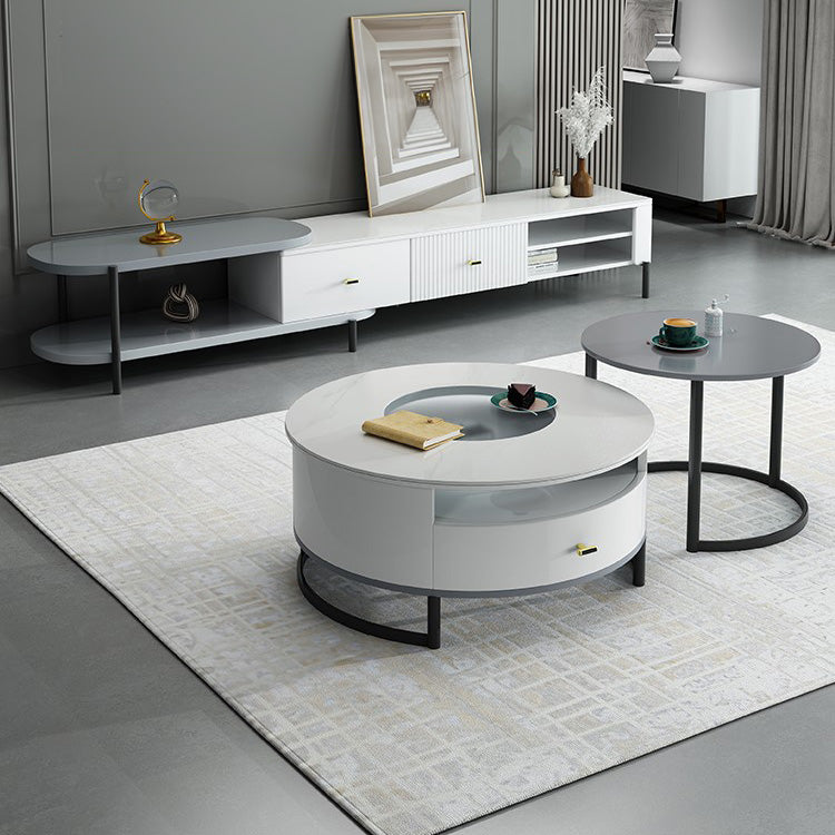 Sleek Gray White TV Cabinet - Stylish Pine Wood & Durable Laminated Finish hglna-1436
