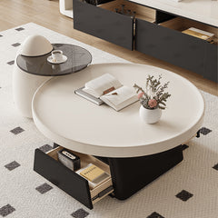 Modern Dual-Tone TV Cabinet - Stylish White & Black Entertainment Center hjl-1227