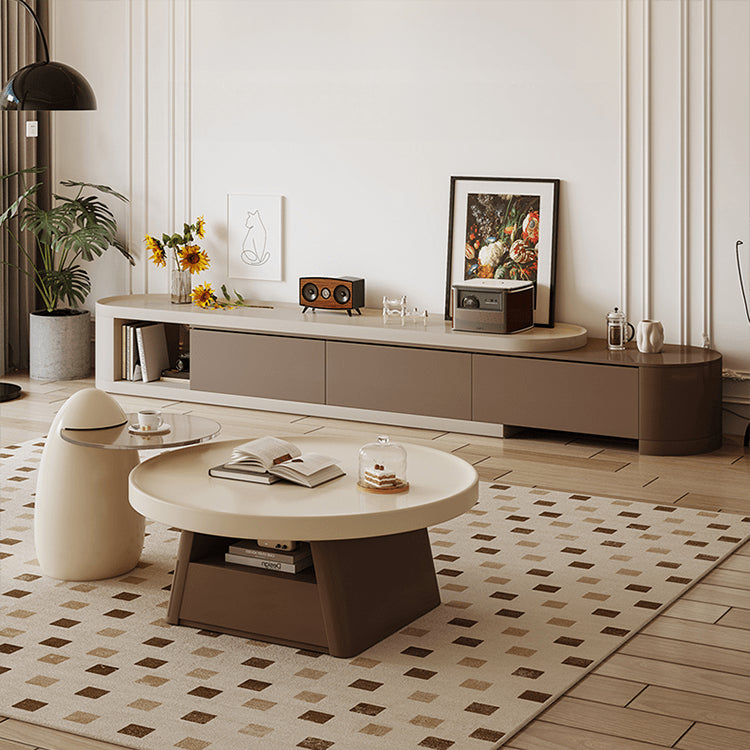 Elegant Beige Brown Tea Table for Cozy Living Spaces hjl-1228