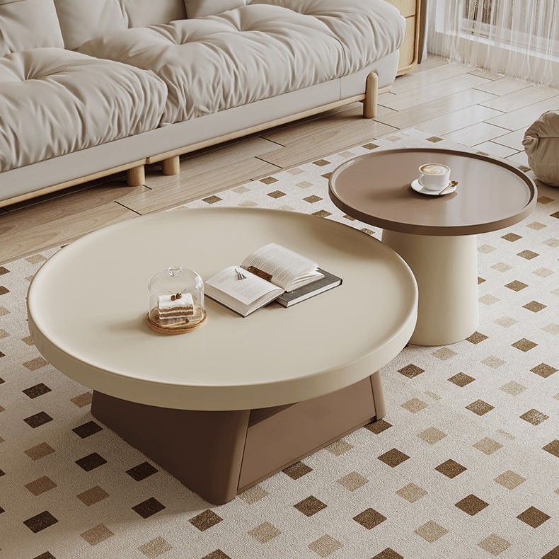 Elegant Beige Brown Tea Table for Cozy Living Spaces hjl-1228