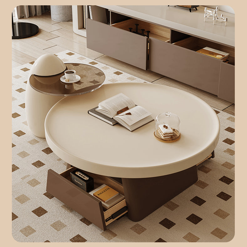 Elegant Beige Brown Tea Table for Cozy Living Spaces hjl-1228