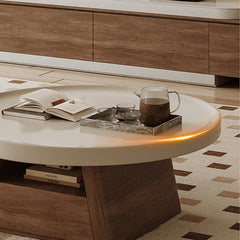 Solid Wood TV Cabinet in Elegant Beige Brown Finish hjl-1231
