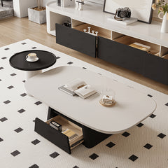 Modern White & Black Pine Wood Tea Table - Stylish & Elegant Design for Your Living Room hjl-1232