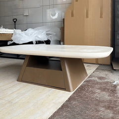 Stylish Khaki Dark Brown Pine Wood Tea Table – Elegant Living Room Accent hjl-1234