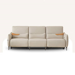 Elegant Orange and White Sofa with Pine Wood Frame and Faux Leather Down Cushions hksc-985