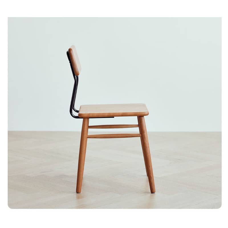 Sleek Modern Chair in Natural Cherry Wood with Durable Iron Frame hldmz-717