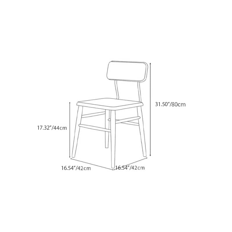Sleek Modern Chair in Natural Cherry Wood with Durable Iron Frame hldmz-717