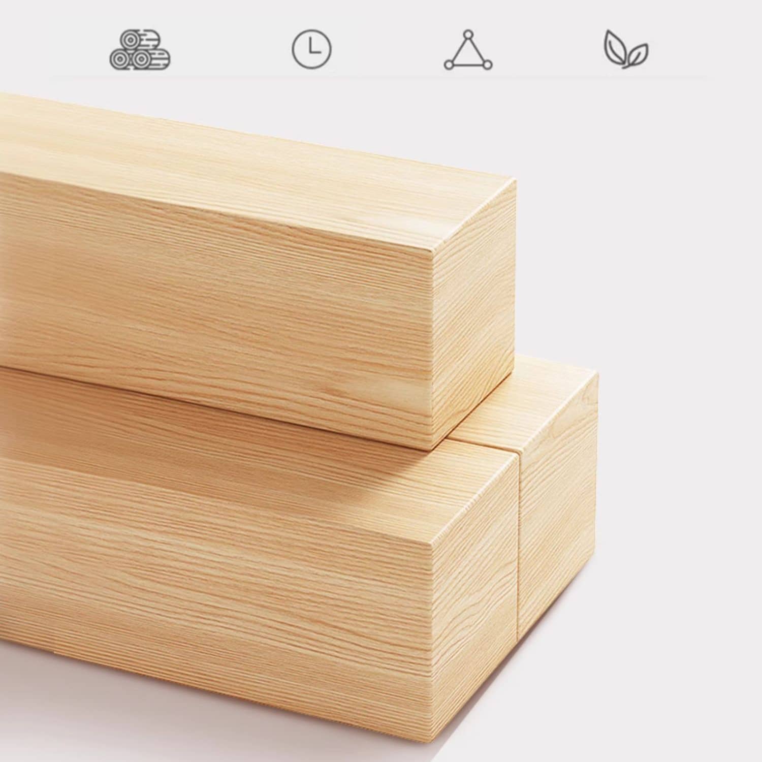 Premium Natural Rubber Wood Pine Bed - Cozy Flannel Finish hmak-239