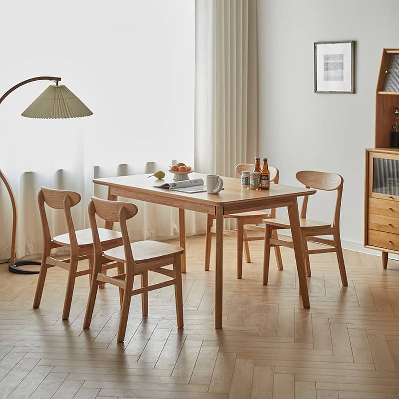 Stunning Red Oak Table in Natural Wood Finish – Perfect for Modern Homes hmzj-804