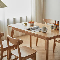 Stunning Red Oak Table in Natural Wood Finish – Perfect for Modern Homes hmzj-804