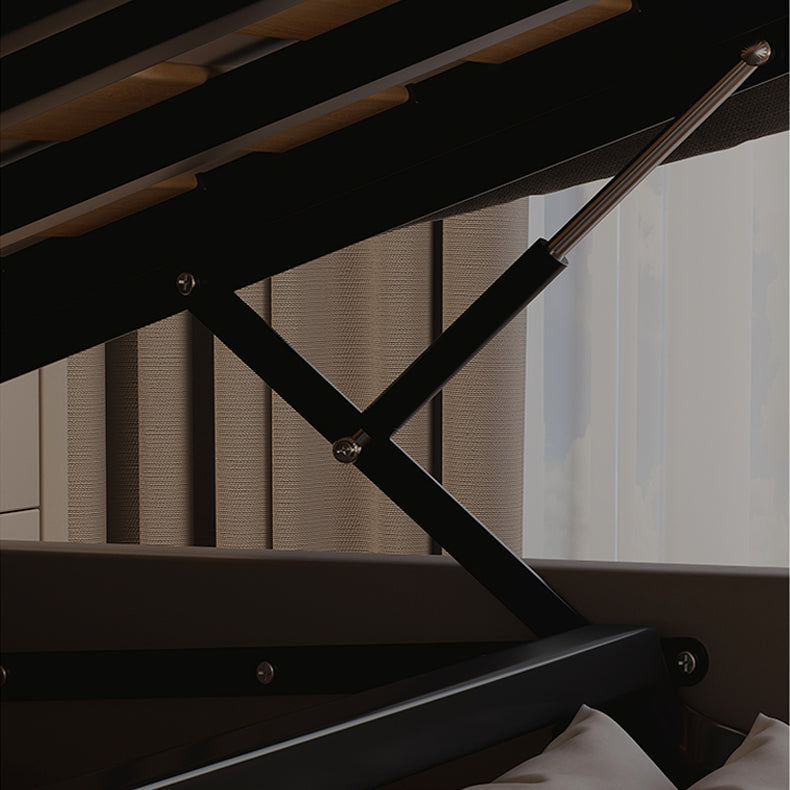 Luxurious Genuine & Faux Leather Down Bed - Light Grey, Beige, Black, Khaki, Dark Brown, Orange hmzsh-1542