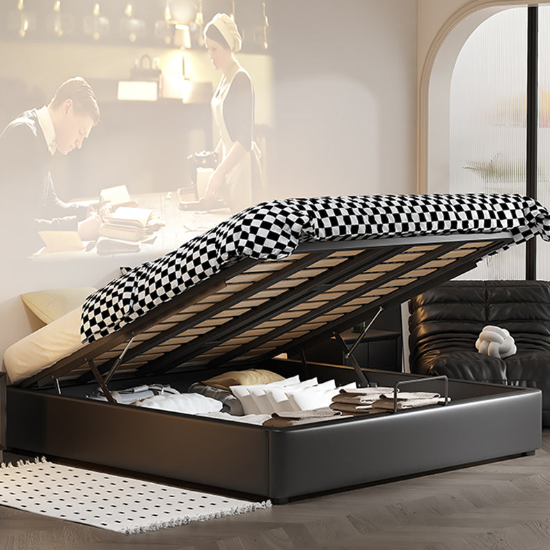 Luxurious Black Faux Leather Bed Frame - Elegant & Stylish Design hmzsh-1548