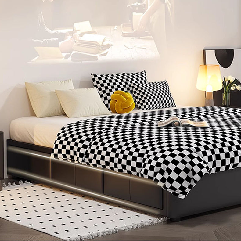 Luxurious Black Faux Leather Bed Frame - Elegant & Stylish Design hmzsh-1548