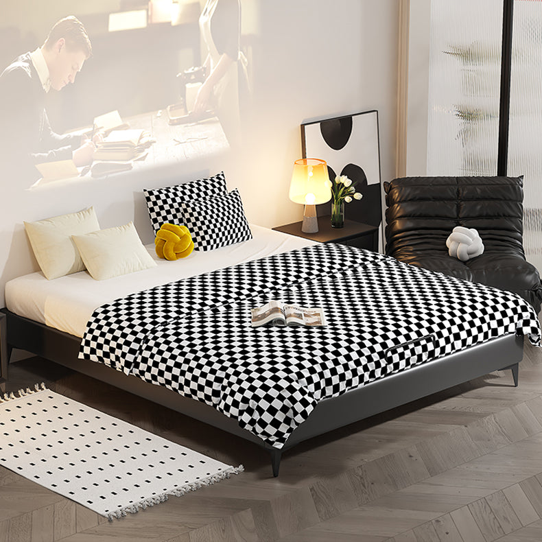 Luxurious Black Faux Leather Bed Frame - Elegant & Stylish Design hmzsh-1548