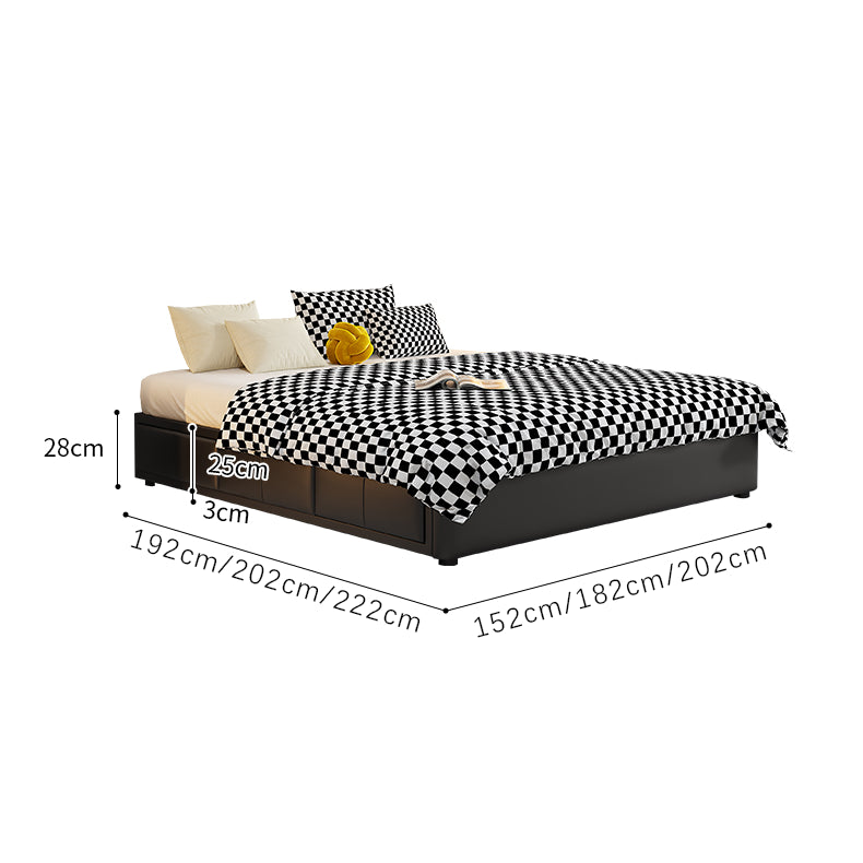 Luxurious Black Faux Leather Bed Frame - Elegant & Stylish Design hmzsh-1548