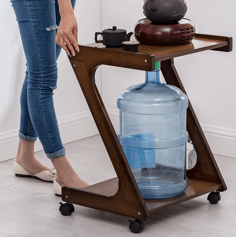 Elegant Dark Brown Bamboo Tea Table - Natural Wood Finish for Stylish Living Rooms hsl-133