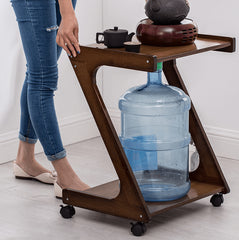 Elegant Dark Brown Bamboo Tea Table - Natural Wood Finish for Stylish Living Rooms hsl-133