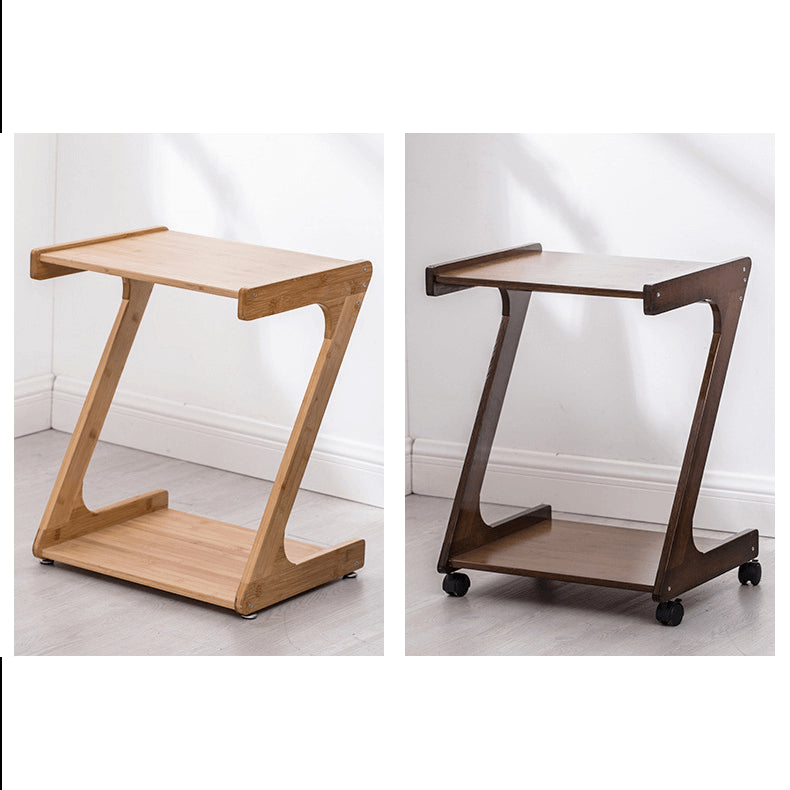Elegant Dark Brown Bamboo Tea Table - Natural Wood Finish for Stylish Living Rooms hsl-133