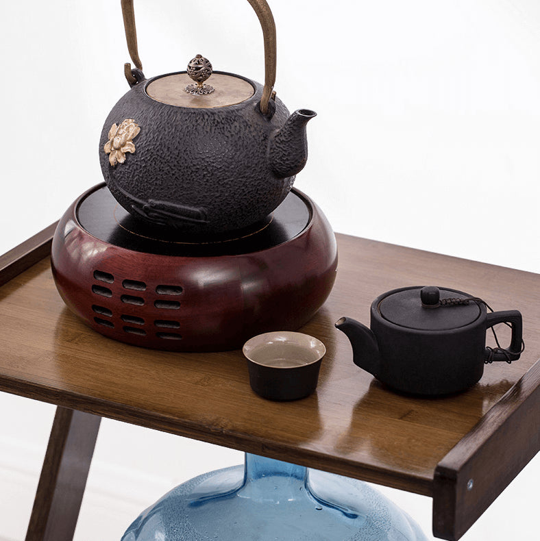 Elegant Dark Brown Bamboo Tea Table - Natural Wood Finish for Stylish Living Rooms hsl-133