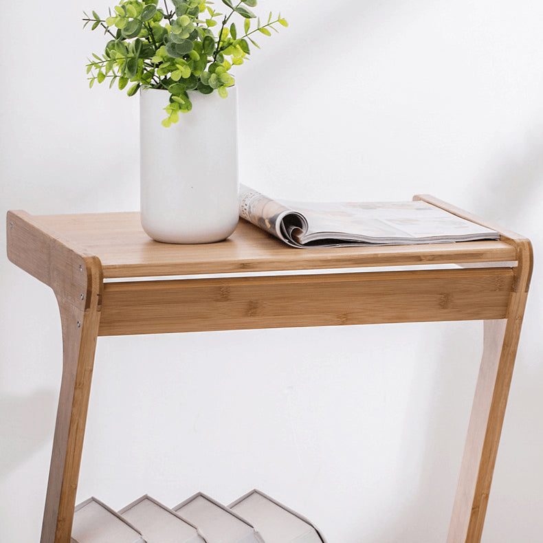 Elegant Dark Brown Bamboo Tea Table - Natural Wood Finish for Stylish Living Rooms hsl-133