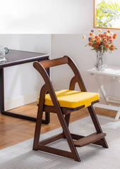 Elegant Dark Brown Bamboo Chair with Natural Wood Canvas - Stylish & Durable Seating hsl-67
