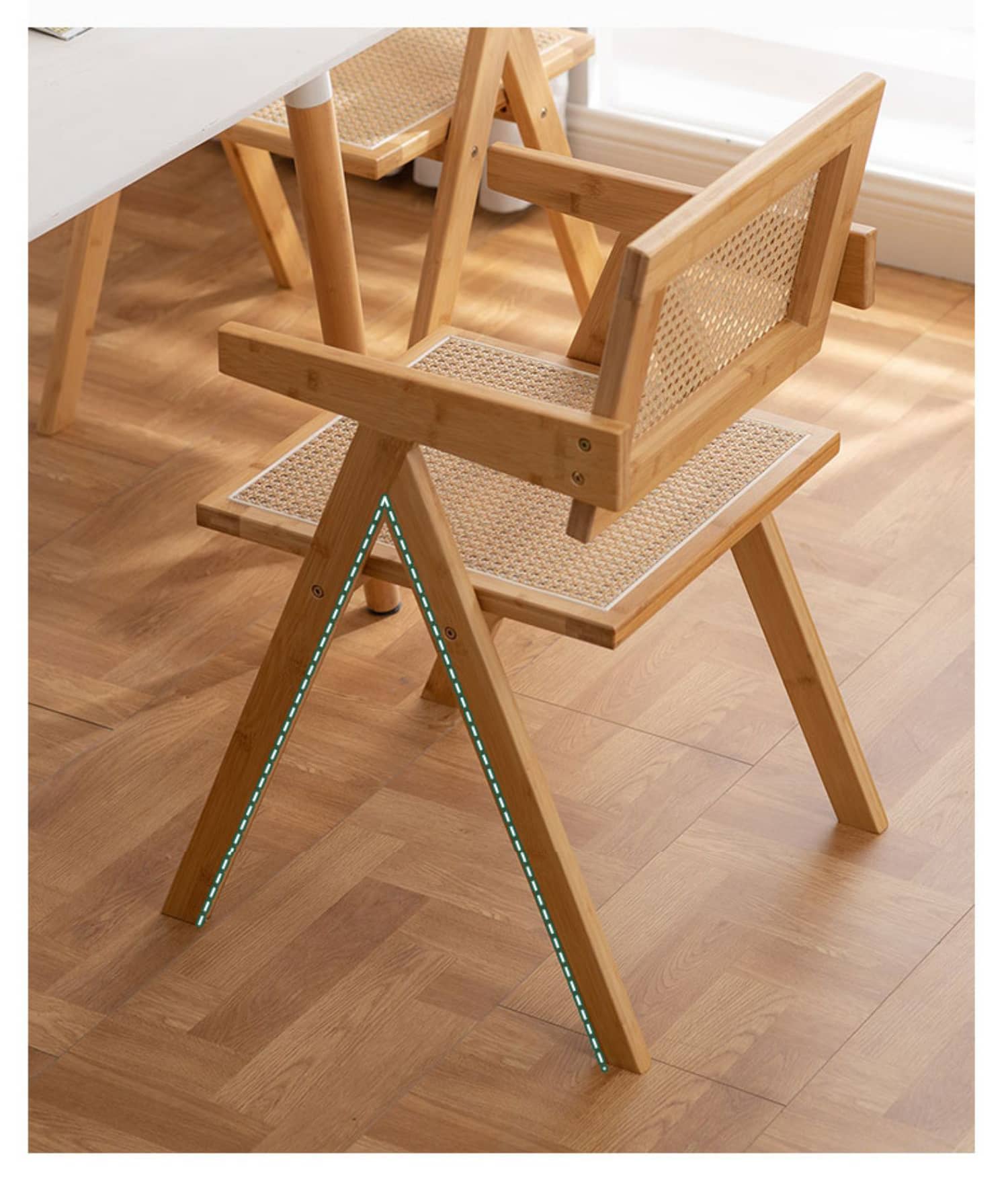 Sleek Dark Brown Bamboo & Natural Wood Chair with Durable ABS Resin Finish hsl-69