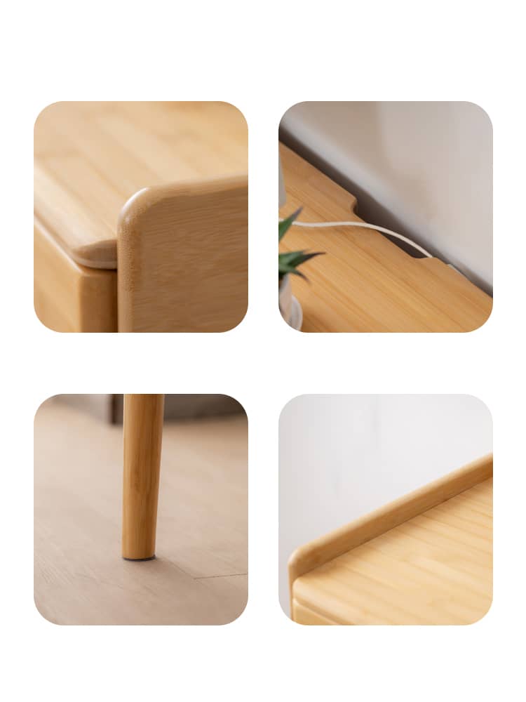 Elegant Natural Bamboo Wood Dining Table - Premium Quality for Modern Homes hsl-71