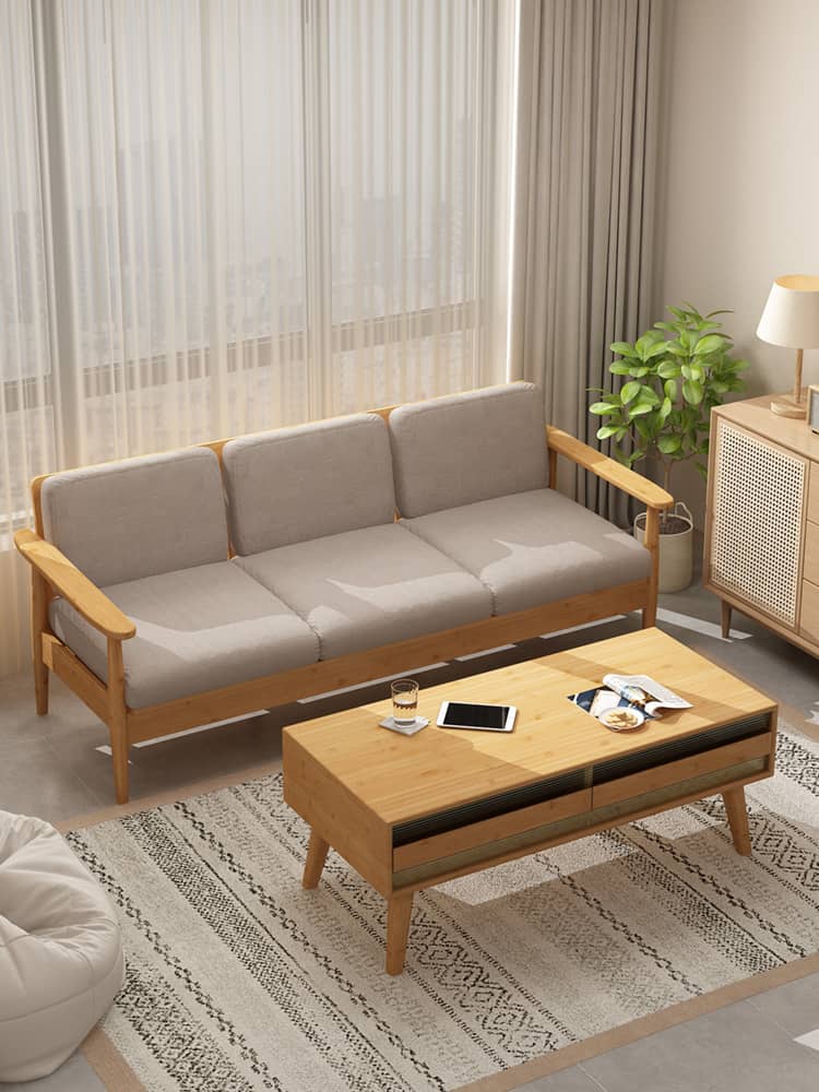 Elegant Bamboo Sofa in Natural Wood Finish - Perfect for Modern Homes hsl-72
