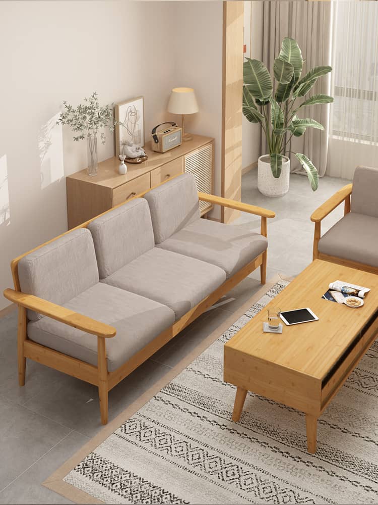 Elegant Bamboo Sofa in Natural Wood Finish - Perfect for Modern Homes hsl-72