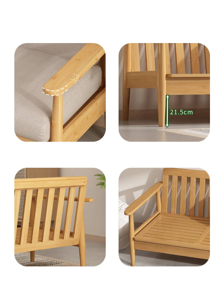 Elegant Bamboo Sofa in Natural Wood Finish - Perfect for Modern Homes hsl-72
