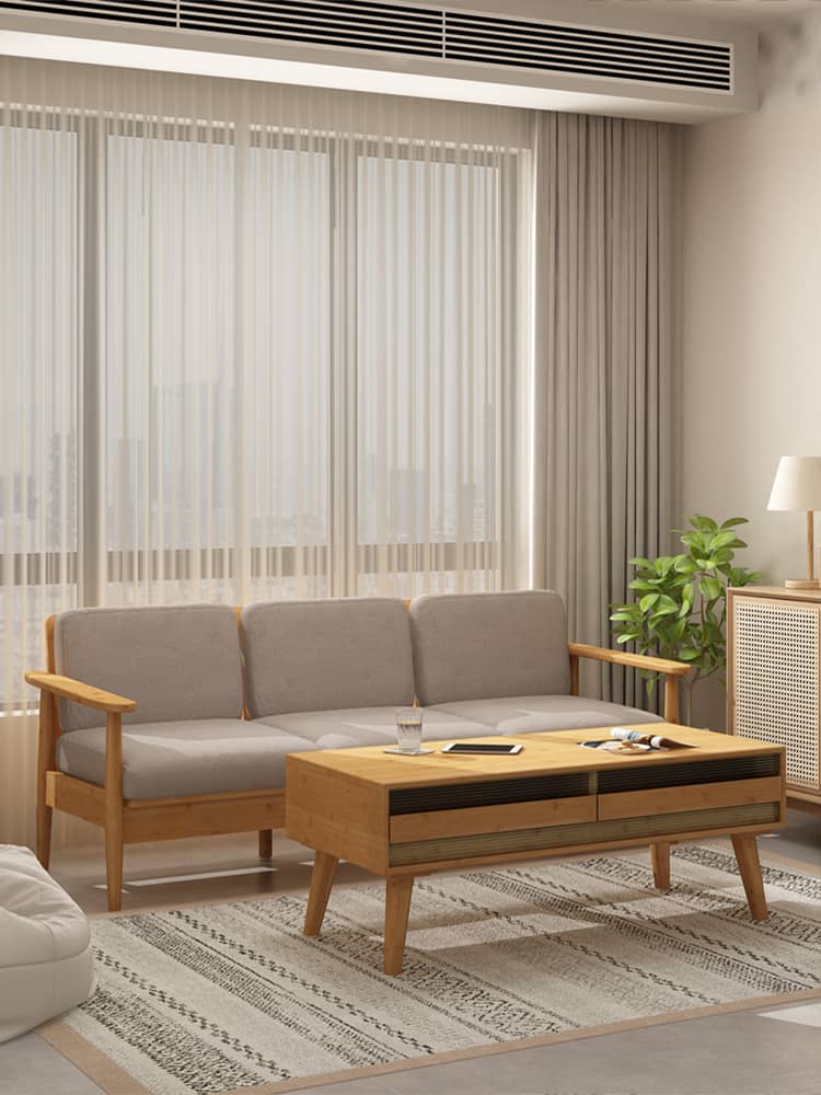 Elegant Bamboo Sofa in Natural Wood Finish - Perfect for Modern Homes hsl-72