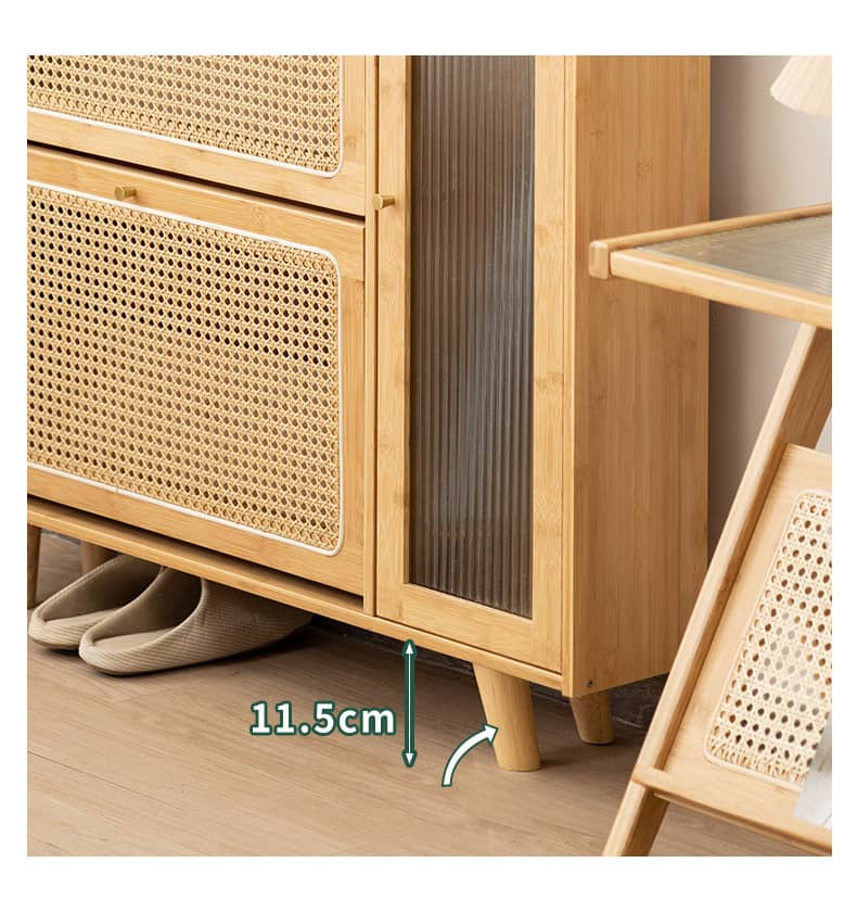 Elegant Bamboo Cabinet with Natural Wood Accents and Durable ABS Resin hsl-78