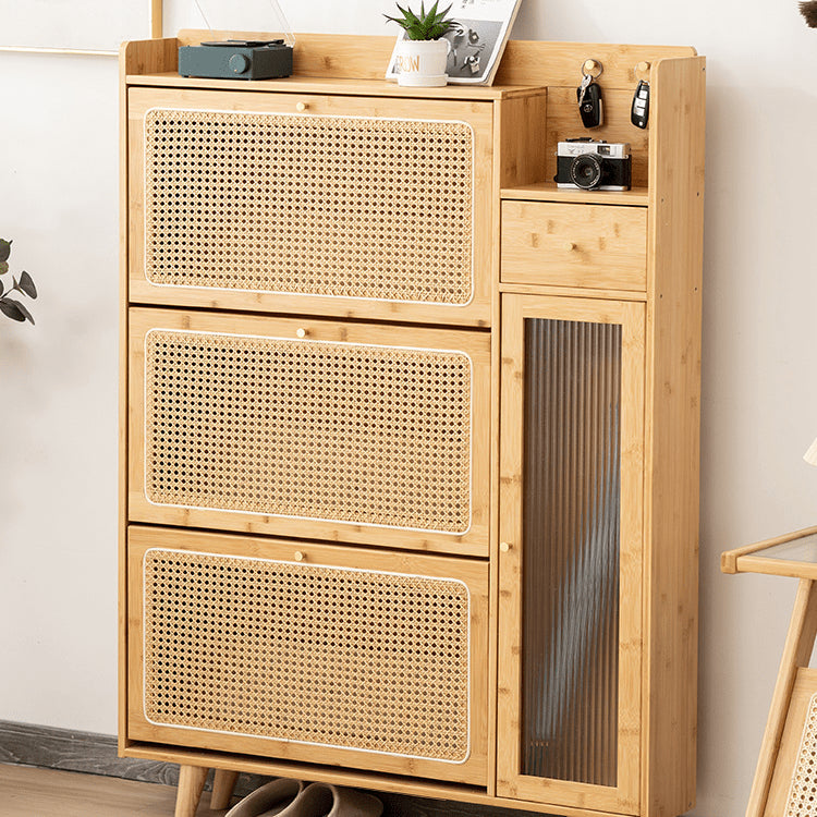 Elegant Bamboo Cabinet with Natural Wood Accents and Durable ABS Resin hsl-78
