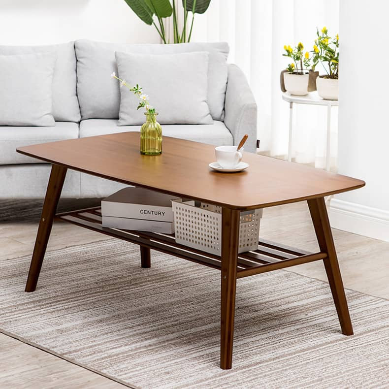 Stylish Bamboo Tea Table in Natural Wood Brown Finish - Perfect for Your Living Room hsl-81