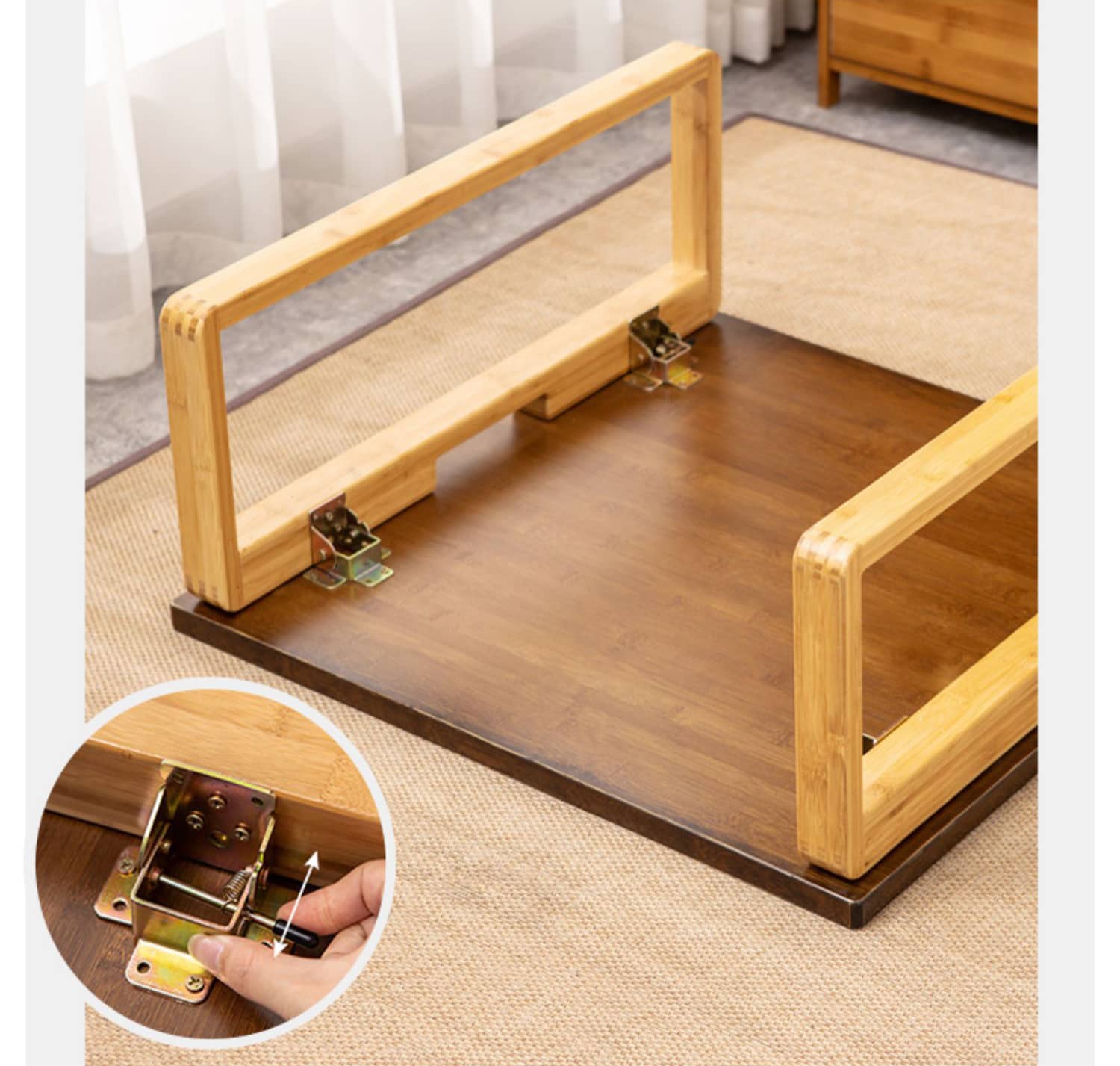 Elegant Dark Brown Bamboo Natural Wood Coffee Table for Modern Living Rooms hsl-93