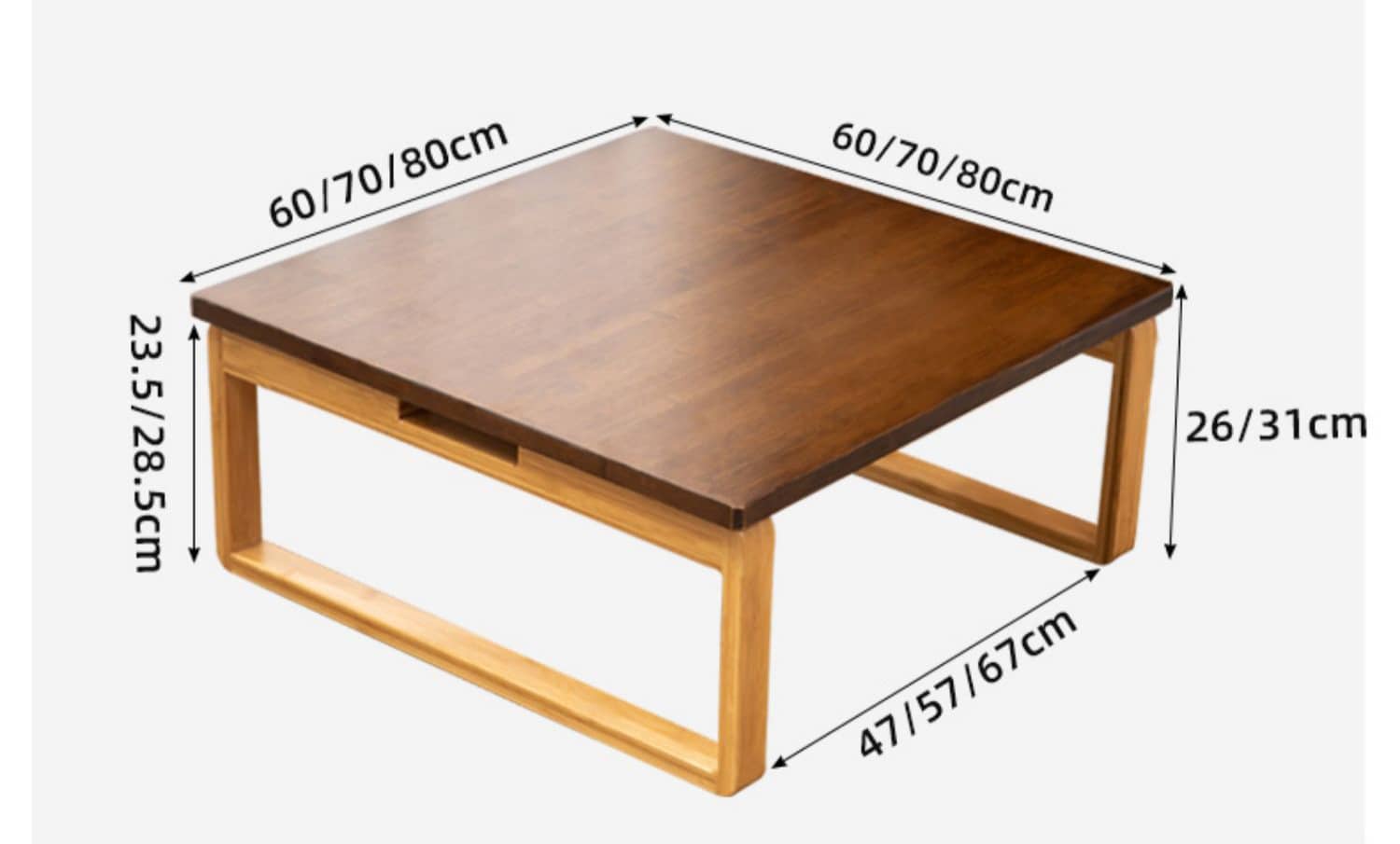 Elegant Dark Brown Bamboo Natural Wood Coffee Table for Modern Living Rooms hsl-93
