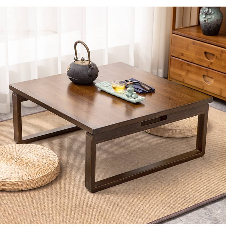 Elegant Dark Brown Bamboo Natural Wood Coffee Table for Modern Living Rooms hsl-93